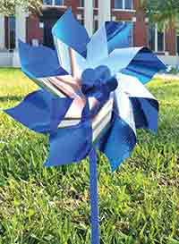 The pinwheel serves as a symbol for awareness of child abuse.
