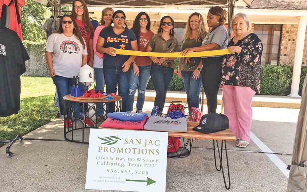 Ribbon cutting for SanJac Promotions by Coldspring Chamber of Commerce. COURTESY PHOTO