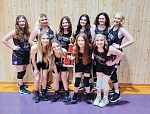 The Chester Lady Jackets pose with their third-place trophy they earned at the Deweyville Tournament last weekend.  Pictured, front row:  Trinity Jerkins, Kat Knox, Sydney Brock and Lexi McDonnold. Back row: Kyli Handley, Faith Jerkins, Saydi Handley, Emma Grimes, Abby Grimes and Lily Read. (JANA RAYBURN | TCB)