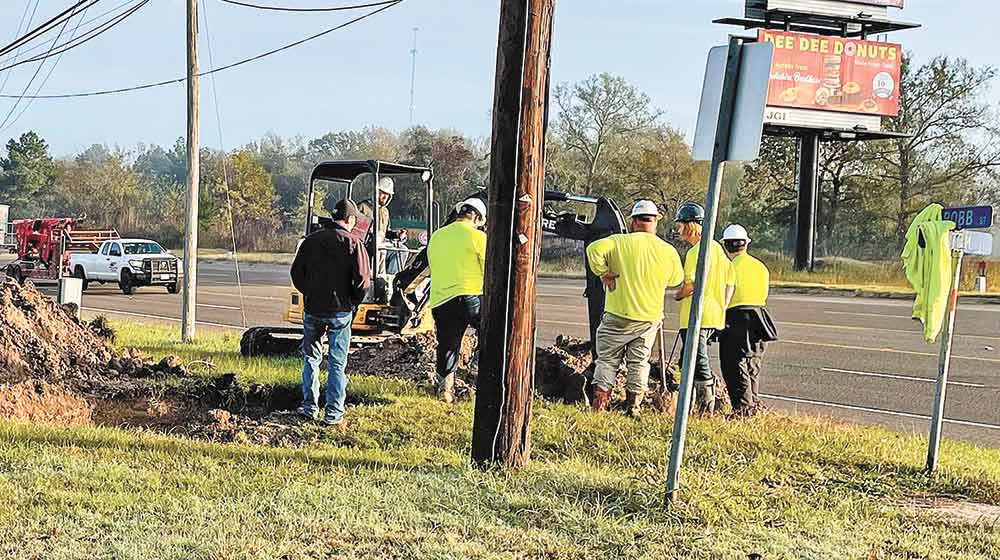 Crews work on tying two water lines from two sources together recent in the city of Trinity. The work would go a long way to solving water problems the city has been experiencing. Courtesy photo