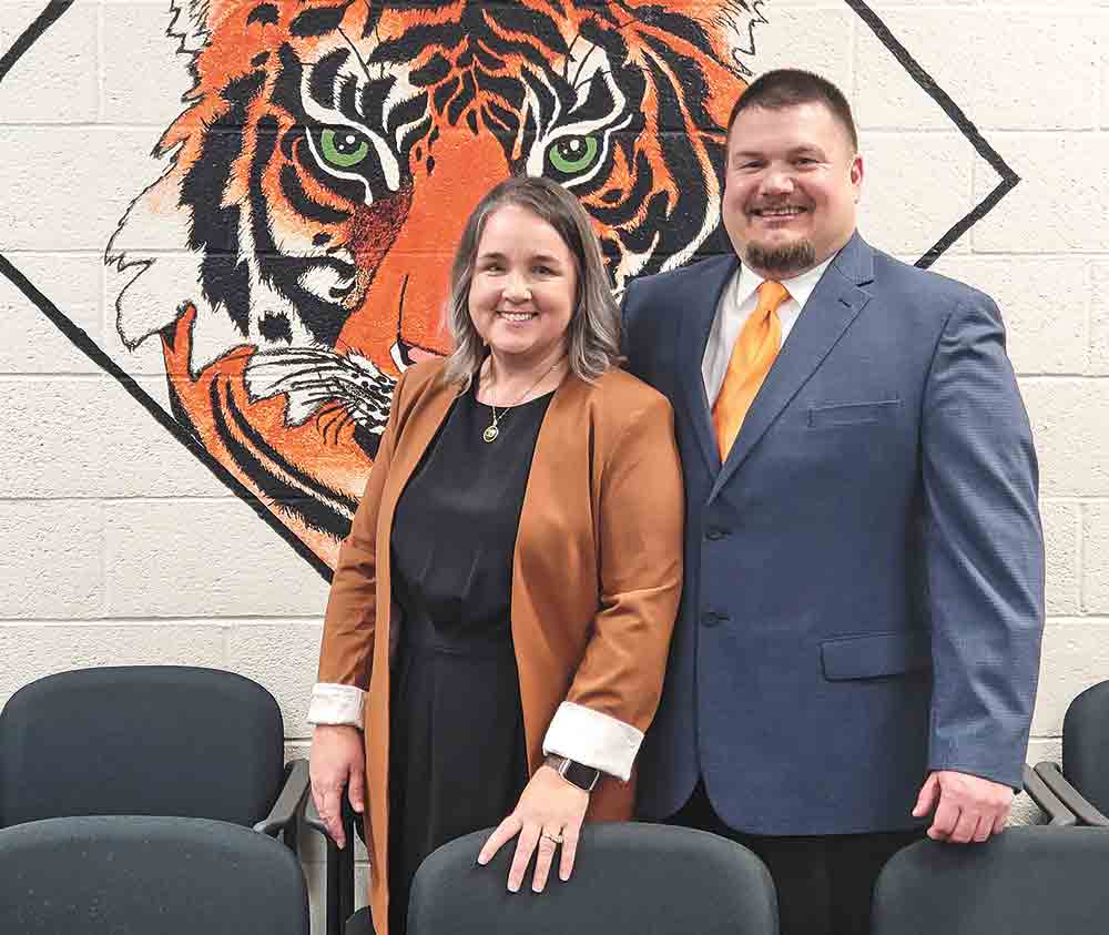 Shaun Stout (right), pictured with his wife Tallie Jo Stout, has been named athletic director for the Trinity ISD. Photo by Tony Farkas