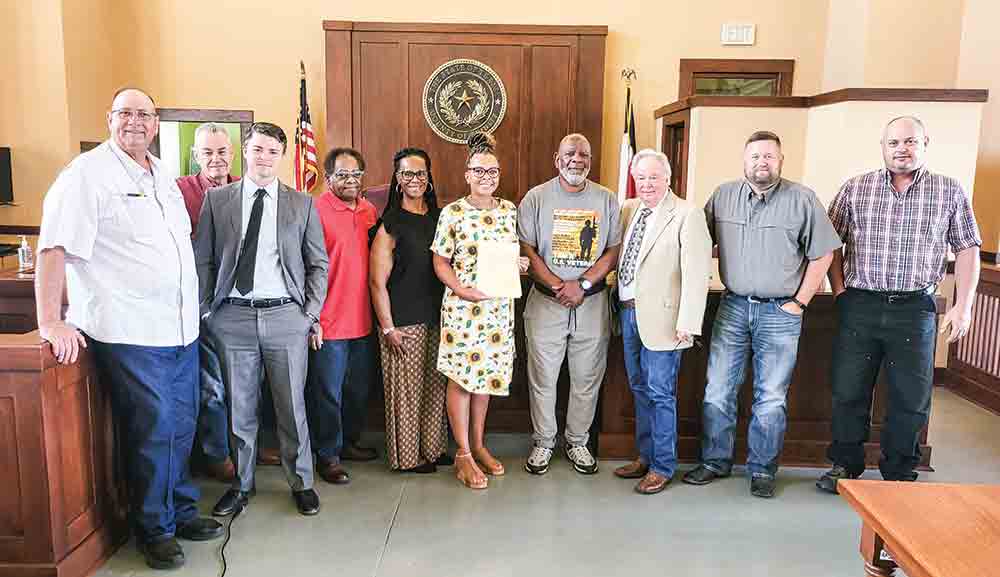 The Trinity County Commissioners Court proclaimed June 19 as Juneteenth Day in the county. PHOTO BY TONY FARKAS