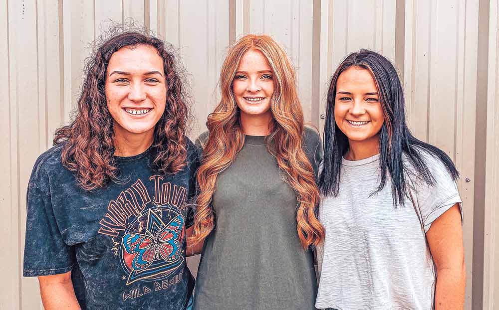 Queen candidates - Trinity High School seniors (from left) Zoey Gray, Anneliese Beasley and Alivia Wallace are candidates for 2021 Fair Queen. The Fair Queen coronation will be held underneath the pavilion at the Trinity Community Center at noon on Saturday, Oct. 2. (Courtesy Photo)