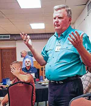 City Manager Bill S. Wiggins spoke at the Rotary Club of Livingston Thursday.  Photo by Emily Banks Wooten