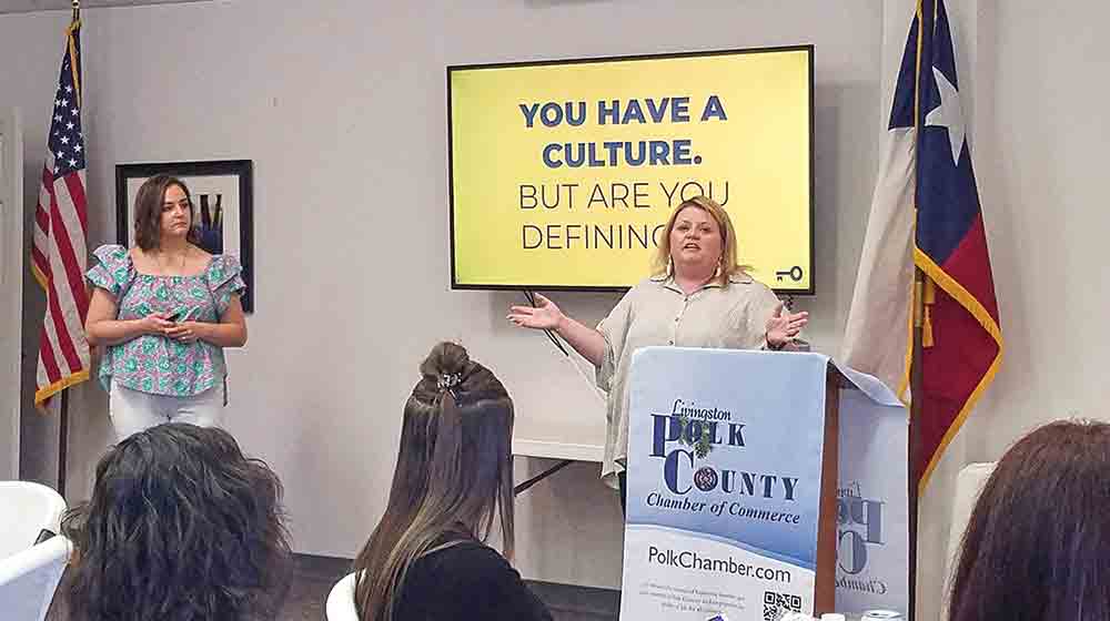 Marketing Strategist Crystal Williams and Creative Director Emily Fleniken of Lemon Seed Marketing recently presented a program for Lunch and Learn hosted by the Livingston-Polk County Chamber of Commerce. (l-r) Fleniken and Williams. Photo by Emily Banks Wooten