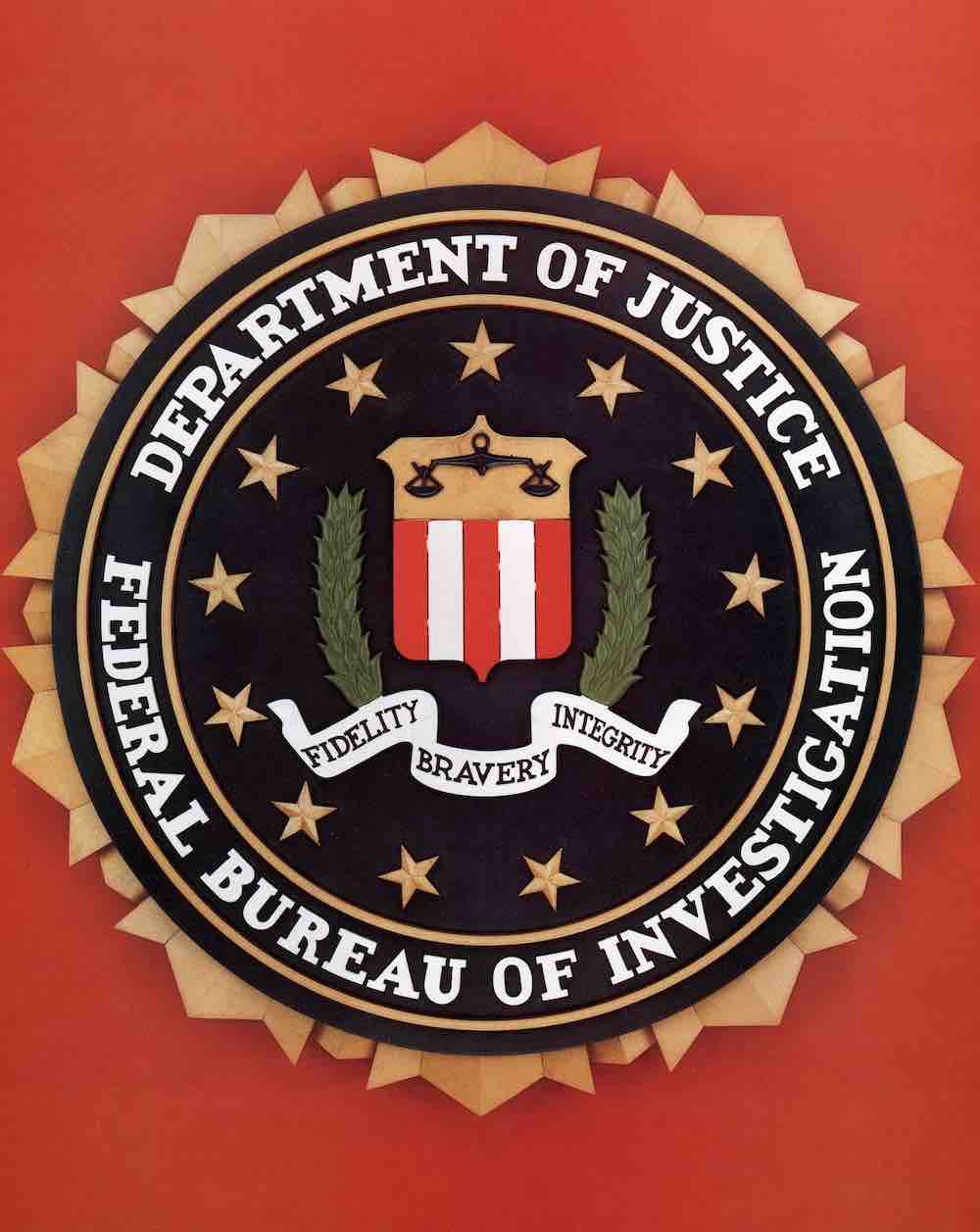 FBI Seal on Red Background