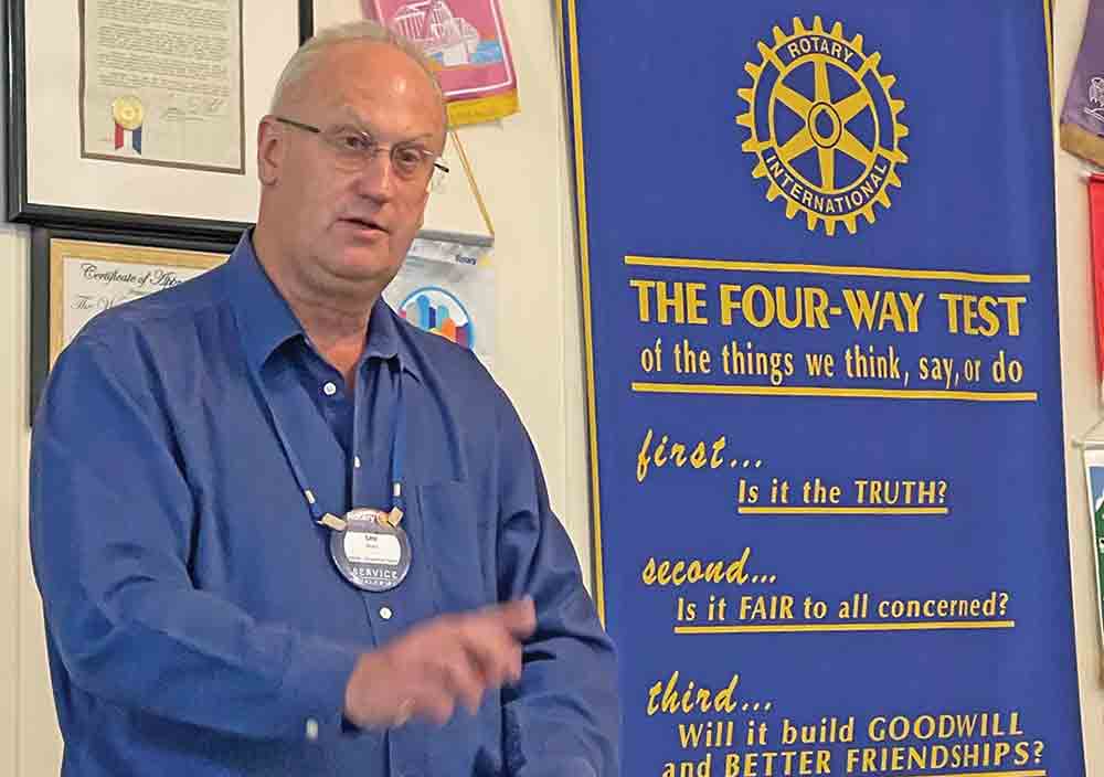 Rotary Club of Woodville’s new president Lee Mann gives an address to the club on goals for the upcoming Rotary year. MOLLIE LASALLE | TCB