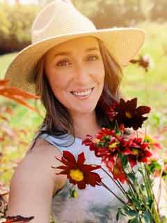 Meagan Drinkard, owner of Poppy Leigh Floral, sources the flowers for her custom arrangements from her own local family farm.
