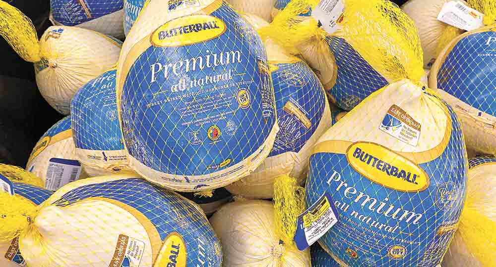 Cold storage stocks of whole turkeys are about 3% lower than last year.