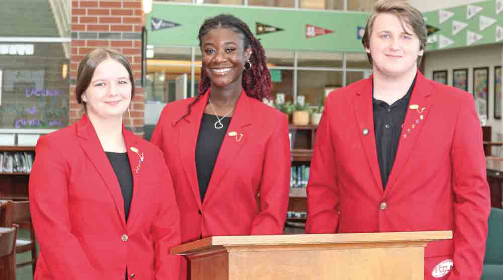 Emma Bradley, Jy’Asia Terry, and Cole Gann addressed the LISD Board of Trustees during the September meeting. Gann shared that the LHS chapter has a record number of almost 300 student members of Family, Career, and Community Leaders of America (FCCLA). These leaders serve as regional and state officers for Texas FCCLA.