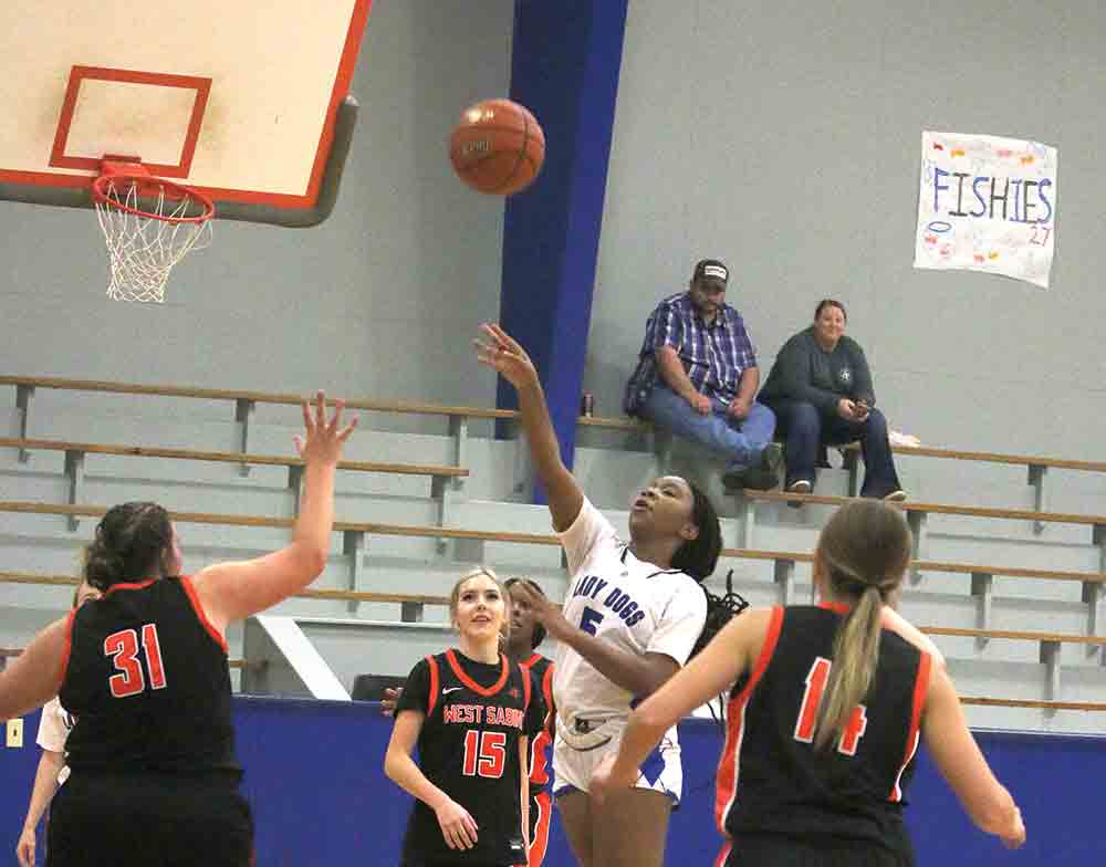 Syannia Roberts puts up a shot in the lane.