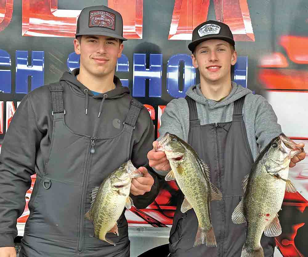 Brayden Wells and Bentley Thompson with their prize catches. COURTESY PHOTO