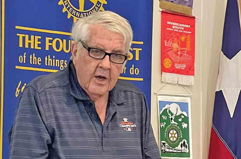 Fred Sullivan explains what the Rotary Foundation does at the Wednesday meeting of the Rotary Club of Woodville. MOLLIE LASALLE | TCB