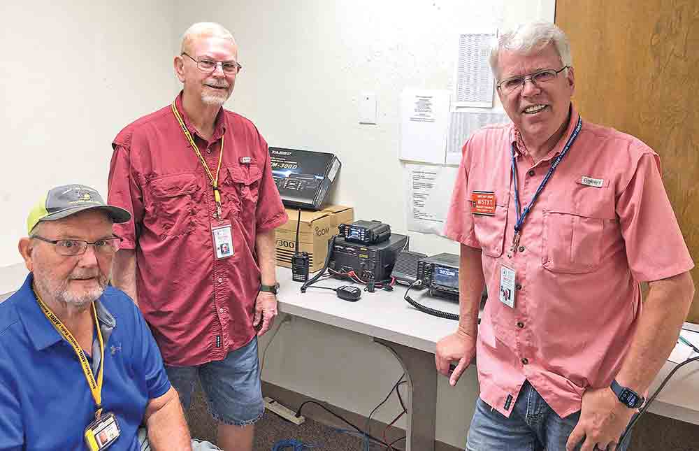 Amateur radio emergency service has had a long relationship with the Polk County Office of Emergency Management and is continuing to grow further through a vital partnership. (l-r) Robert Herron, KD5UAD, AEC; James “Red” Walker, KA5TBL, AEC; and James “Skip” Straus, W5TXT, EC.  Courtesy photo