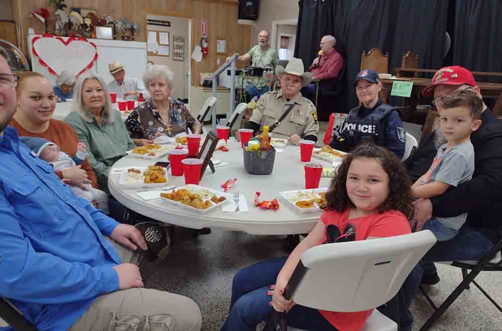 Officer Rae Phillips sponsored Fish Friday with her family and friends at the Coldspring Senior Center. Courtesy photo