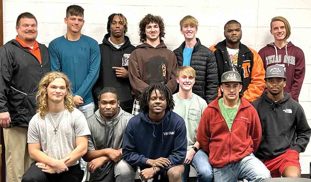 The Trinity ISD Board of Trustees acknowledged the football team members who were named to all-district positions. Courtesy photos