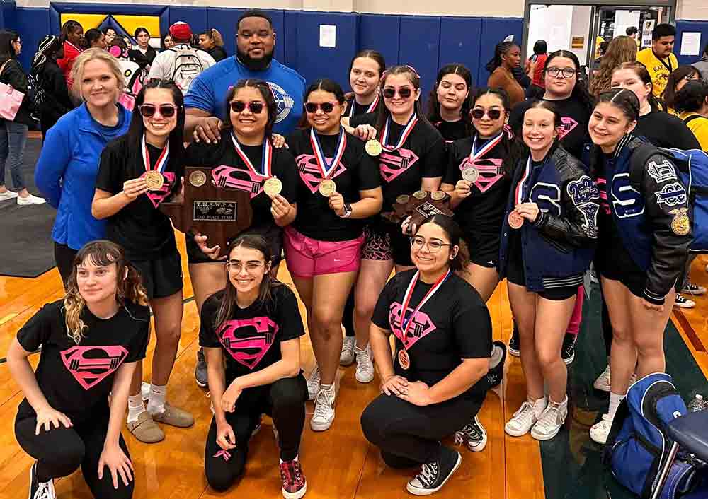 The Shepherd Lady Pirates powerlifting squad pulled off a second-place win at the district meet on Friday.  Courtesy photo