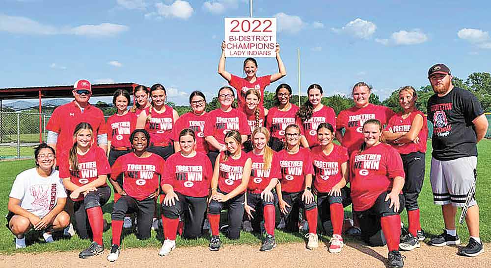 The Groveton Lady Indians softball teams claimed the bi-district title, and are heading to the next level of playoffs. Courtesy photo