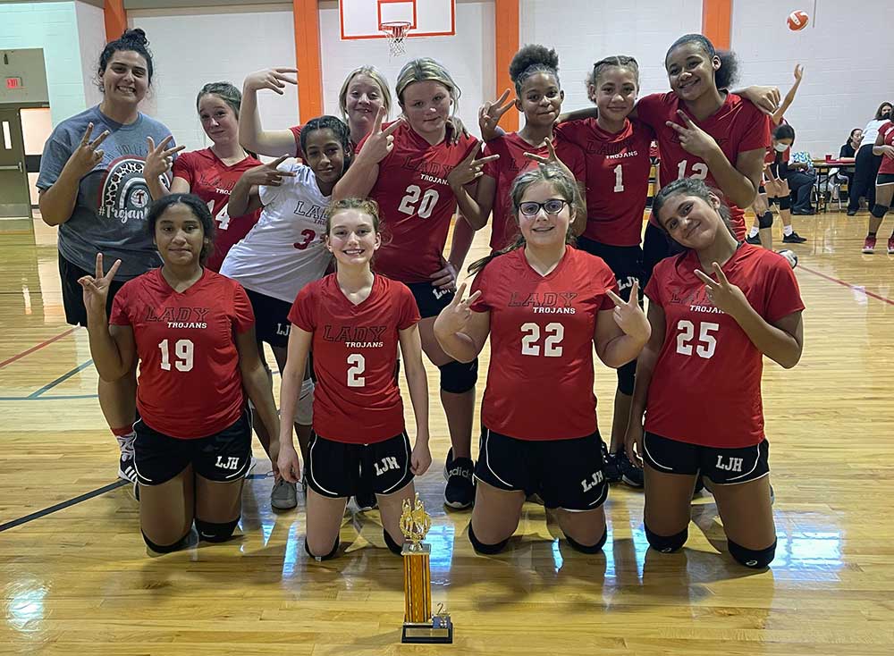 The Lincoln Junior High seventh-grade A Team won second place out of eight teams at the Trinity Tournament on Saturday.