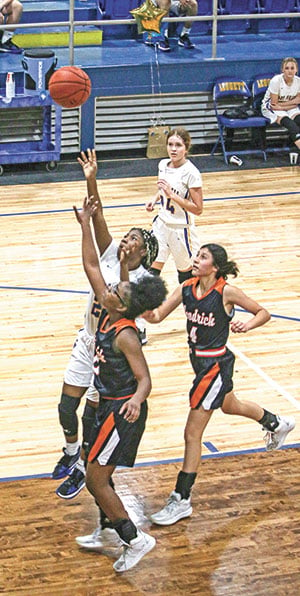Tamera Henderson scored five points for the Lady Pirates.